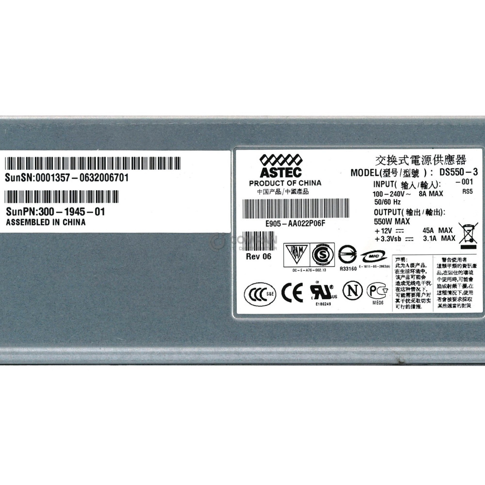 300-1945-01 SUN 550W POWER SUPPLY FOR SUN FIRE X4200 X4100